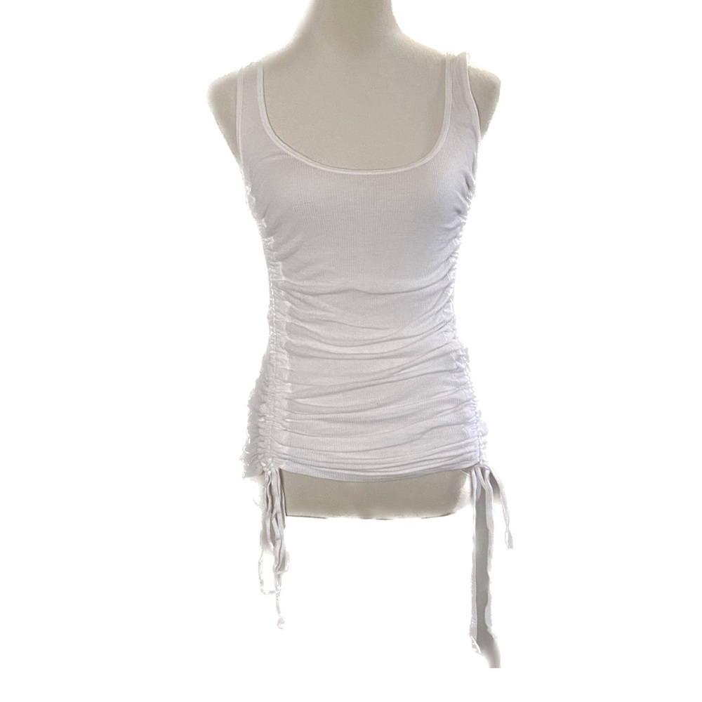 White Ruched Tank Top - Size XS